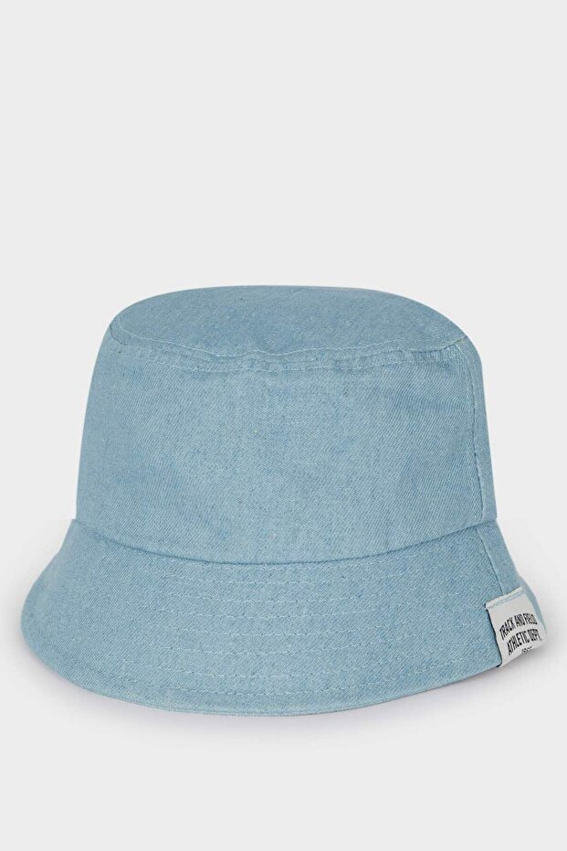 Erkek Çocuk Etiket Baskılı Jean Bucket Şapka B7890A825SM - 1