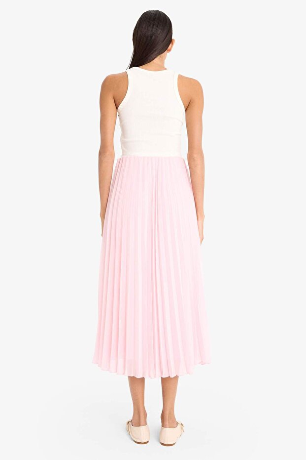 A-Line Regular Waist Pleated Chiffon Midi Skirt F1524Ax25Sp - 6