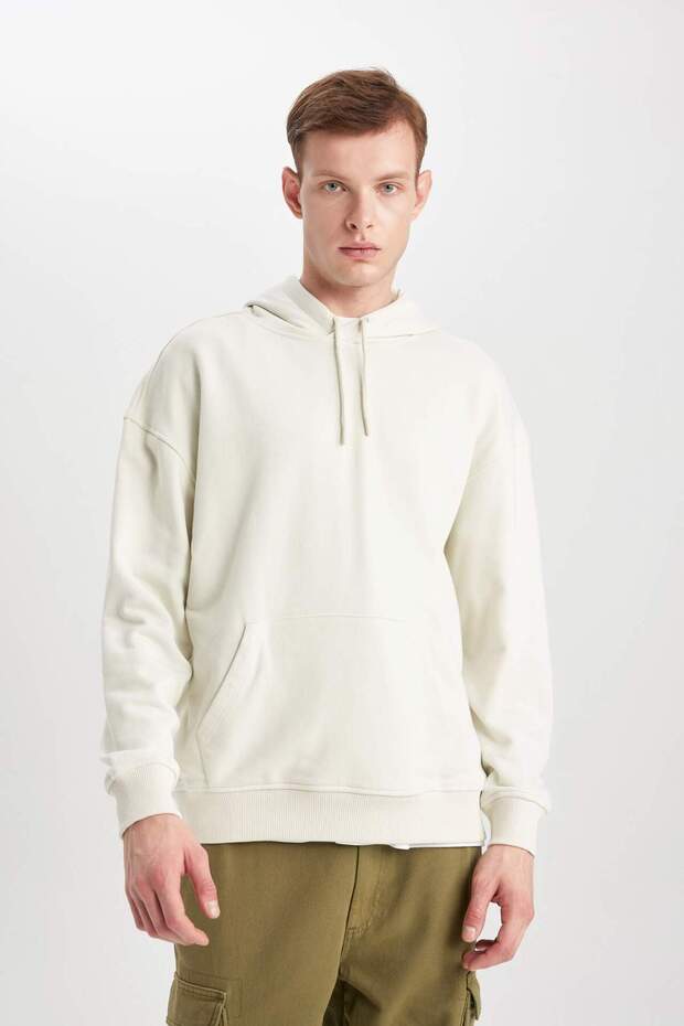 Oversize Geniş Kalıp Kapüşonlu Sweatshirt B7849AXNS - 1