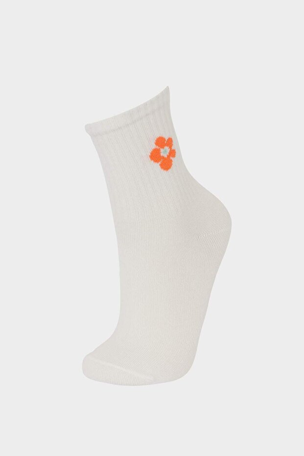 Kız Çocuk 3'lü Pamuklu Uzun Çorap E6276A8NS - 2