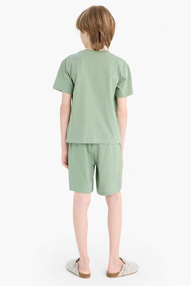 Erkek Çocuk Pijama Takımı Baskılı Kısa Kollu Üst Beli Lastikli Şort E0021A825SM - 7