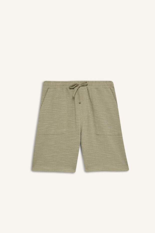 Relax Fit Beli Bağcıklı Bermuda Şort E1236AX25SM - 8