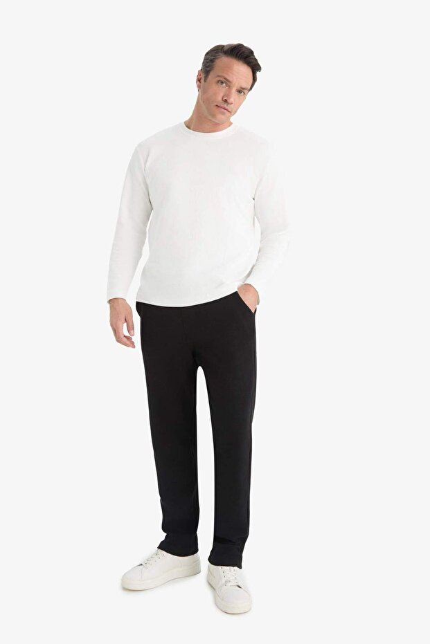 Regular Fit Cepli Düz Paça Dokulu Eşofman Altı D7603AX25SP - 3