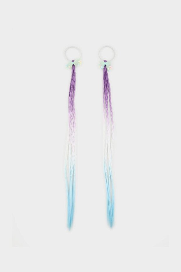 Girl's 2-Pack Colorful Hair Rubber Buckle E8119A8Ns