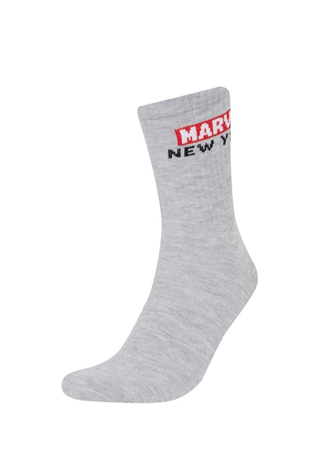 Herren Marvel Logo Only 2er-Pack Baumwoll-Langsocken E5078AXNS - 3
