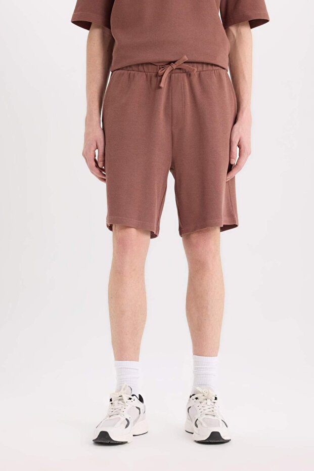 %100 Pamuk Regular Fit Düz Paça Şort E0442AX25SM - 5