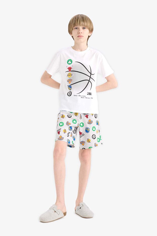 Erkek Çocuk NBA Current Teams Pijama Takımı Kısa Kollu Üst Şort E2700A825SM - 3