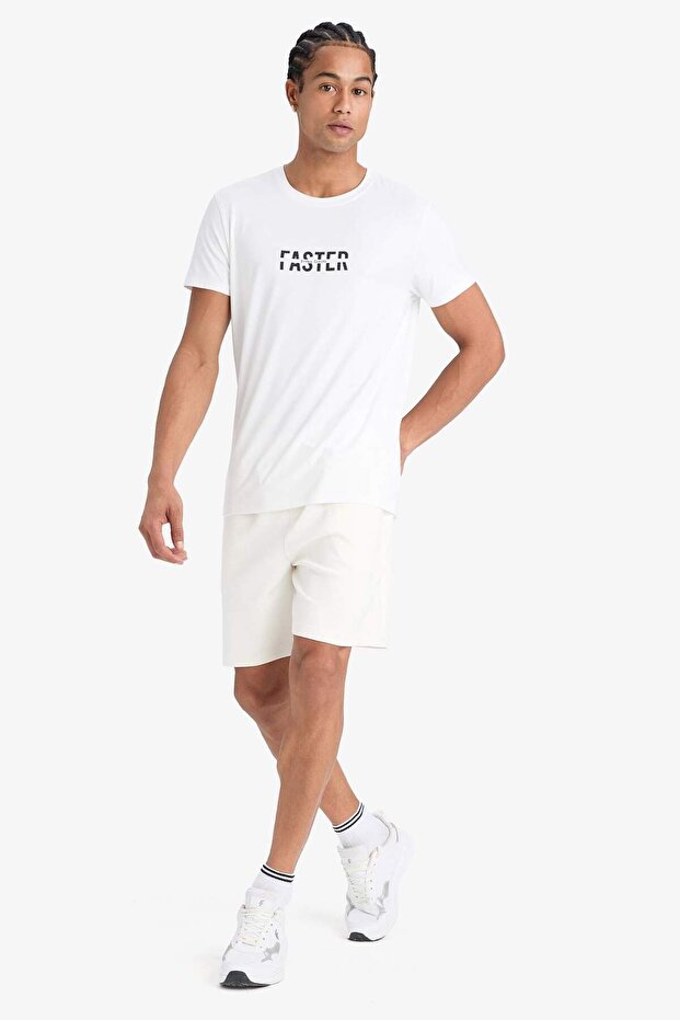 Тениска с къс ръкав с принт и кръгло деколте DeFactoFit, бързосъхнеща, с принт, тънка кройка F2762AX25 - 2