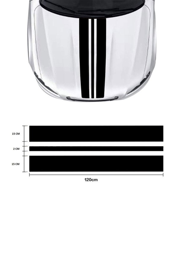 Auto Hood Stripe Sticker, Large - Auto Sticker, -Car Sticker, - 120 cm X 35 cm