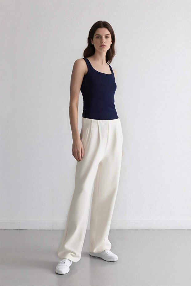 Carrot Fit Crop Kumaş Pantolon Fermuarlı Yüksek Bel Dar Paça C2466AX25SP - 2