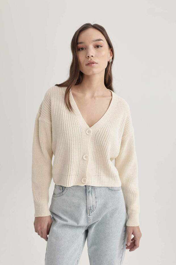 Regular Fit V Yaka Hırka B7867AXNS - 3