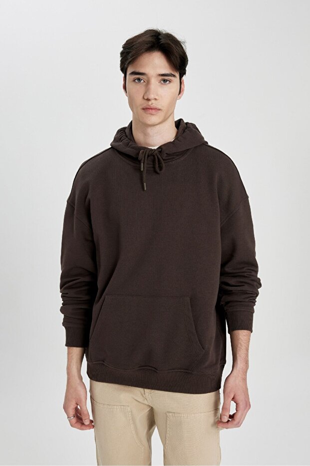 Oversize Geniş Kalıp Kapüşonlu Sweatshirt B7849AXNS - 1
