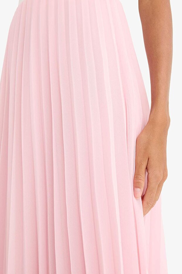 A-Line Regular Waist Pleated Chiffon Midi Skirt F1524Ax25Sp - 5