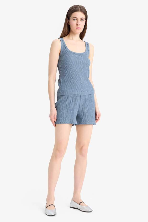 Regular Fit 2li Takım Bürümcük Atlet Şort F1487AX25SM - 3