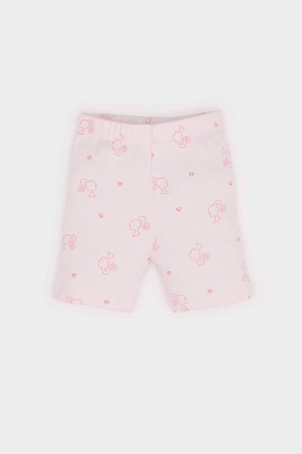 Kız Bebek Barbie Pijama Takımı Kısa Kollu Fitilli Kaşkorse Üst Beli Lastikli Şort E1545A525SM - 2