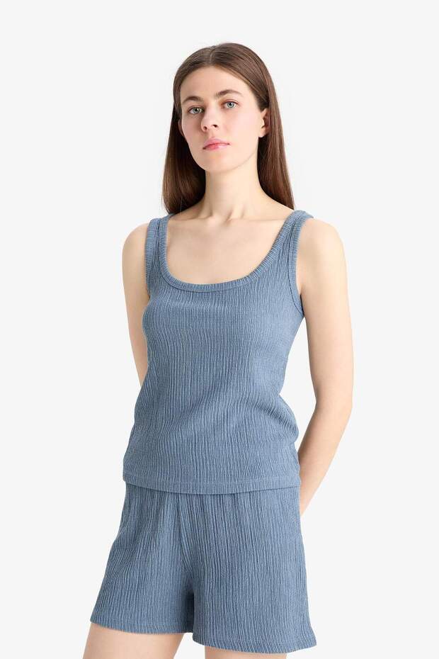 Regular Fit 2li Takım Bürümcük Atlet Şort F1487AX25SM - 4