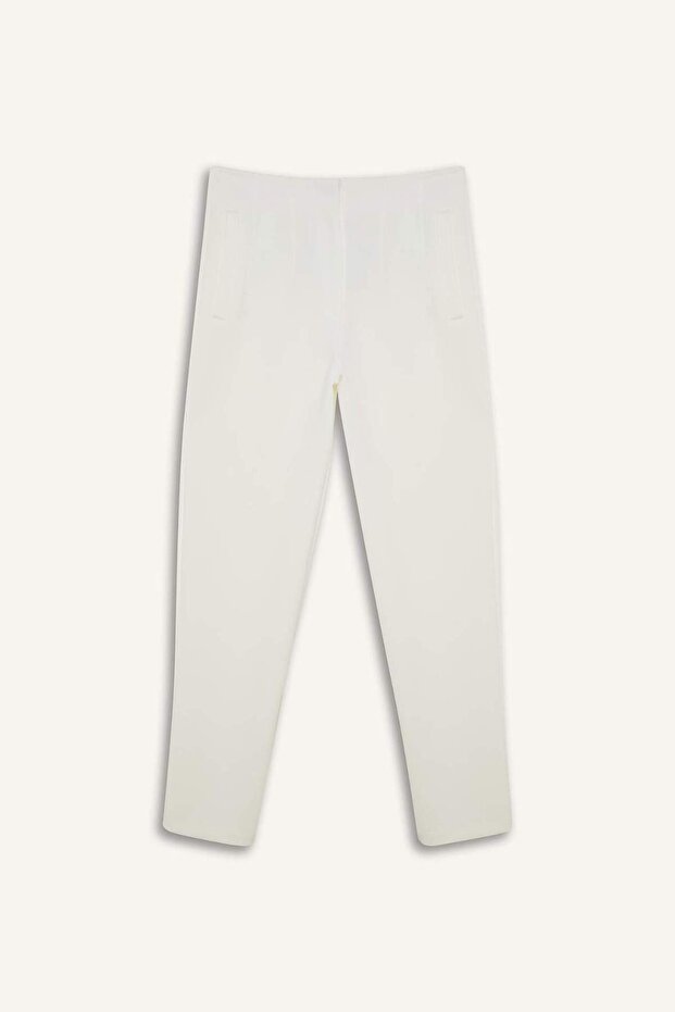 Carrot Fit Crop Kumaş Pantolon Fermuarlı Yüksek Bel Dar Paça C2466AX25SP - 8