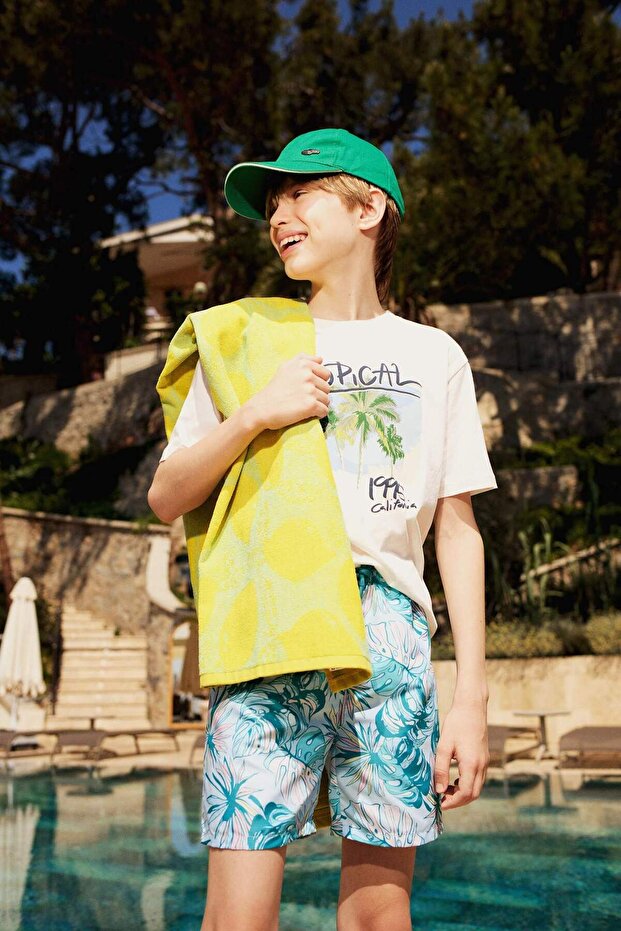 Erkek Çocuk Desenli Deniz Şortu E5182A825HS - 1