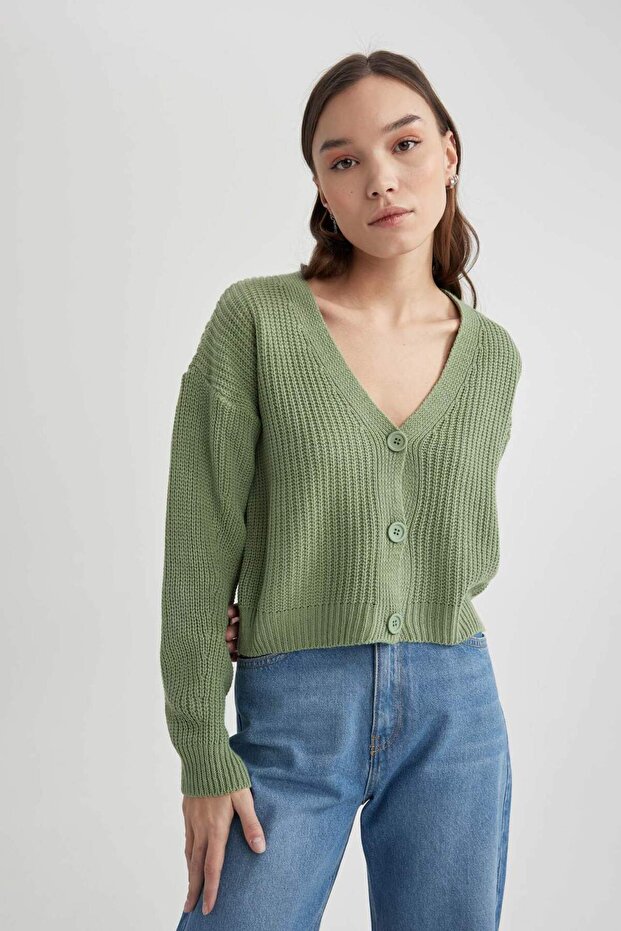 Regular Fit V Yaka Hırka B7867AXNS - 1