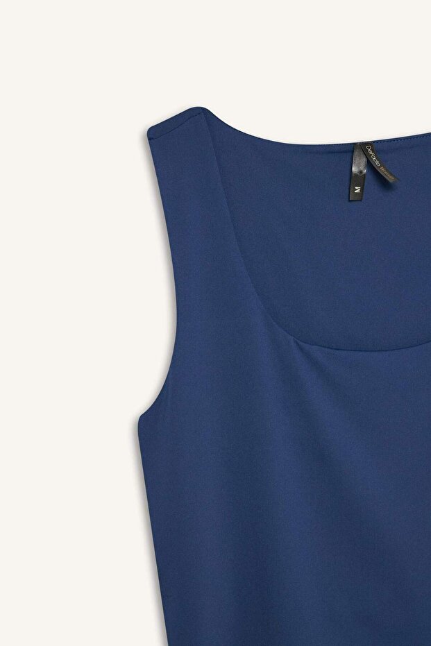 Slim Fit Dar Kesim Basic Düz Kare Yaka Atlet C2622AX25SP - 8