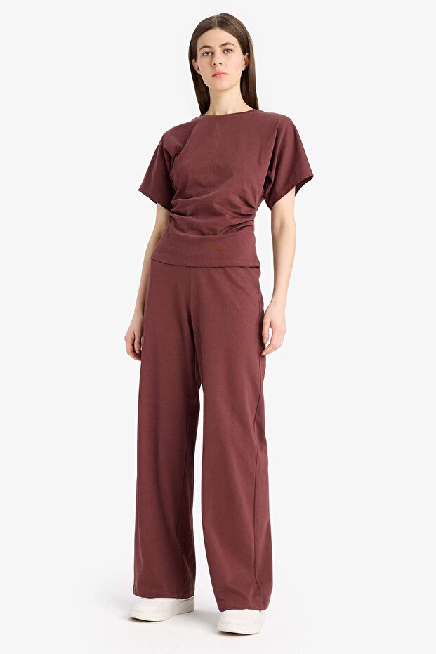 Wide Leg Basic Düz Geniş Paça Premium Pantolon E5782AX25SP - 5