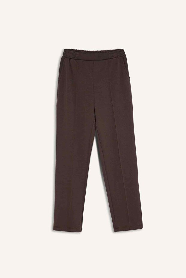 Regular Fit Beli Lastikli Cepli Basic Düz Pantolon E1954AX25SP - 8