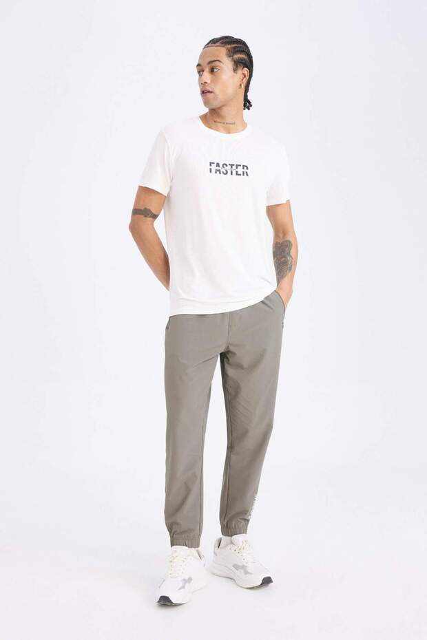 DeFactoFit Slim Fit Dokuma Sporcu Jogger Eşofman Altı Dar Kesim Çift Cepli C1212AX25SP - 5