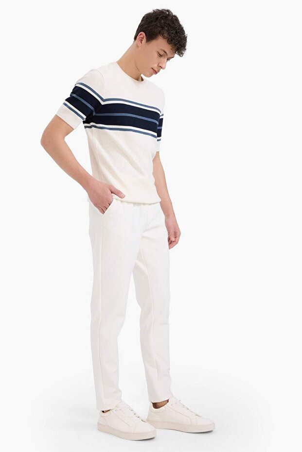 Jogger-Hose, dehnbar, Basic, einfarbig, Schnürung in der Taille, Taschen, gerade Beine, C6022AX25SP - 2