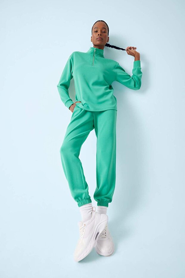 DeFactoFit Sporcu Jogger İnce Eşofman Altı Standart Fit Modal Çift Cepli Basic Düz B1794AX25SP - 1