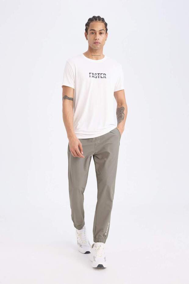 DeFactoFit Slim Fit Dokuma Sporcu Jogger Eşofman Altı Dar Kesim Çift Cepli C1212AX25SP - 6