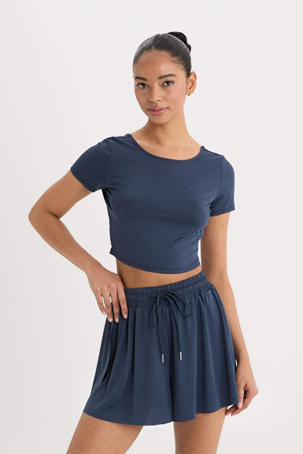 DeFactoFit Standart Fit Sporcu Kısa Paça Şort Etek E2664AX25SM - 6