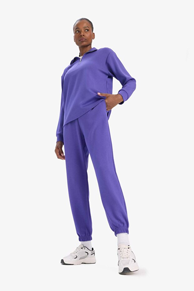 DeFactoFit Sporcu Jogger İnce Eşofman Altı Standart Fit Modal Çift Cepli Basic Düz B1794AX25SP - 2