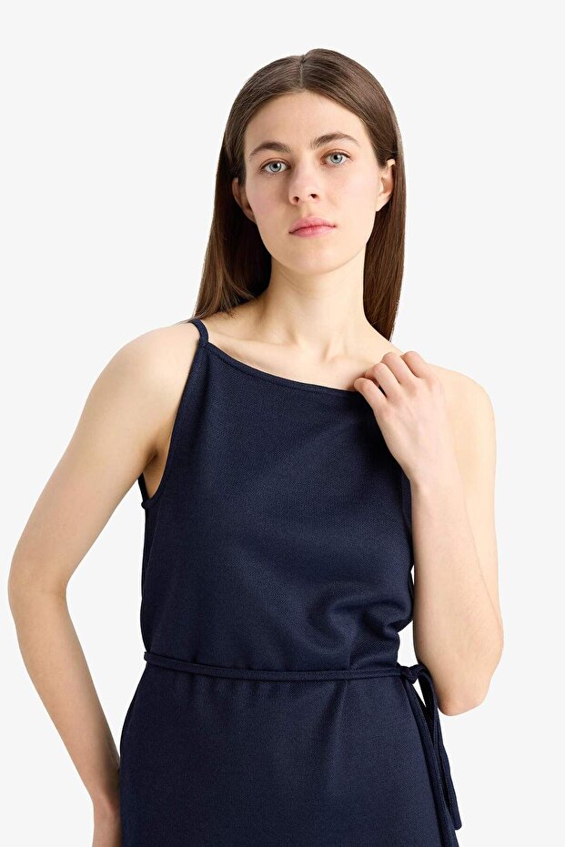 Regular Fit Kayık Yaka Kuşaklı Pike Atlet E5778AX25SP - 4