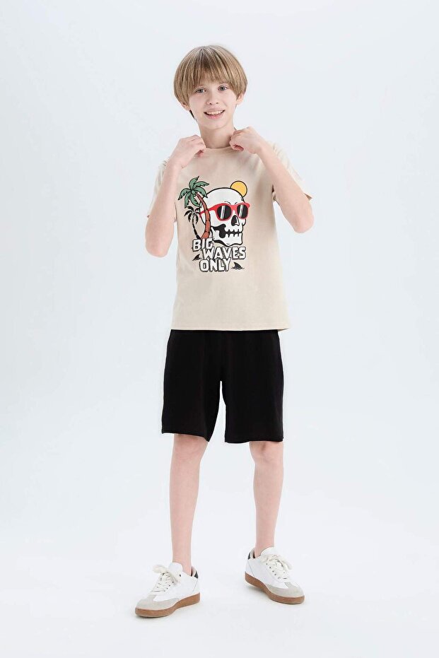 Erkek Çocuk Pijama Takımı Baskılı Kısa Kollu Üst Şort E0159A825SM - 3