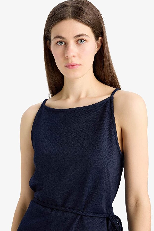 Regular Fit Kayık Yaka Kuşaklı Pike Atlet E5778AX25SP - 5