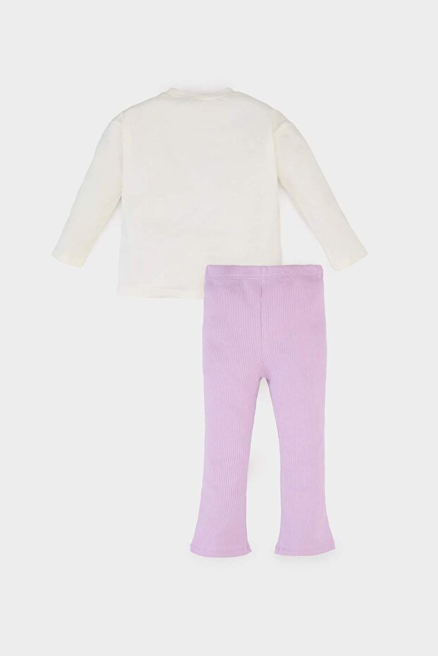 Kız Bebek 2'li Takım Unicorn Baskılı Uzun Kollu Tişört İspanyol Paça Tayt E5558A525SP - 5