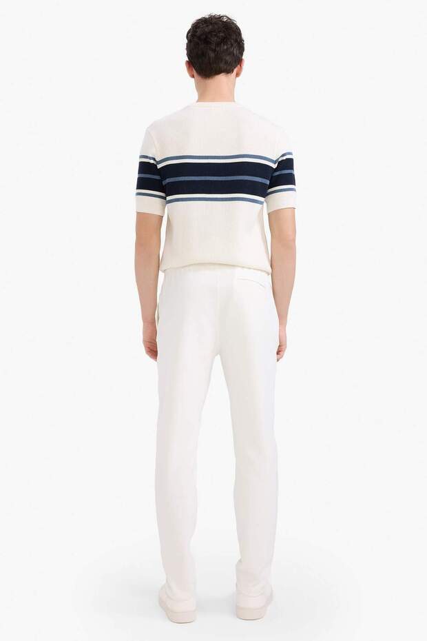 Jogger-Hose, dehnbar, Basic, einfarbig, Schnürung in der Taille, Taschen, gerade Beine, C6022AX25SP - 7