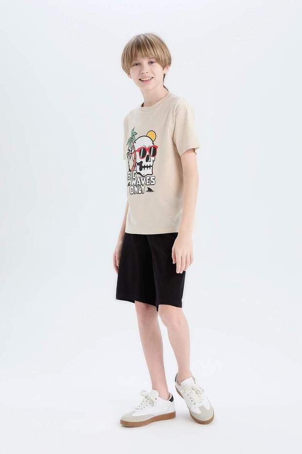 Erkek Çocuk Pijama Takımı Baskılı Kısa Kollu Üst Şort E0159A825SM - 4