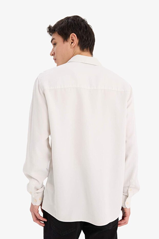 Regular Fit Basic Düz Uzun Kollu Gömlek B2907AX25SP - 5