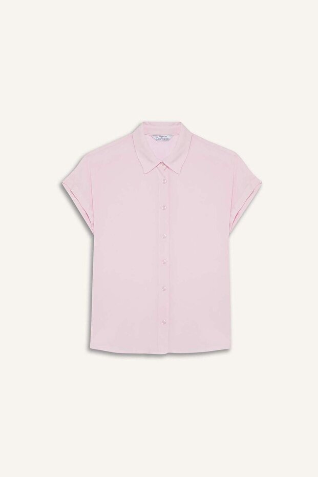 Regular Fit Basic Plain Viscose Short Sleeve Shirt N7819Az25Sp - 7
