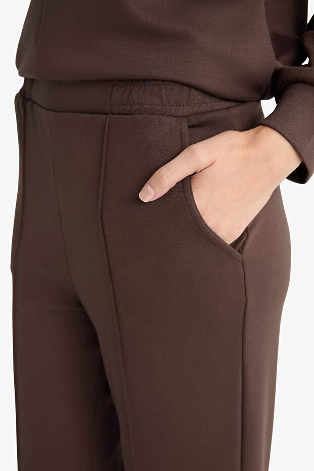 Regular Fit Beli Lastikli Cepli Basic Düz Pantolon E1954AX25SP - 6