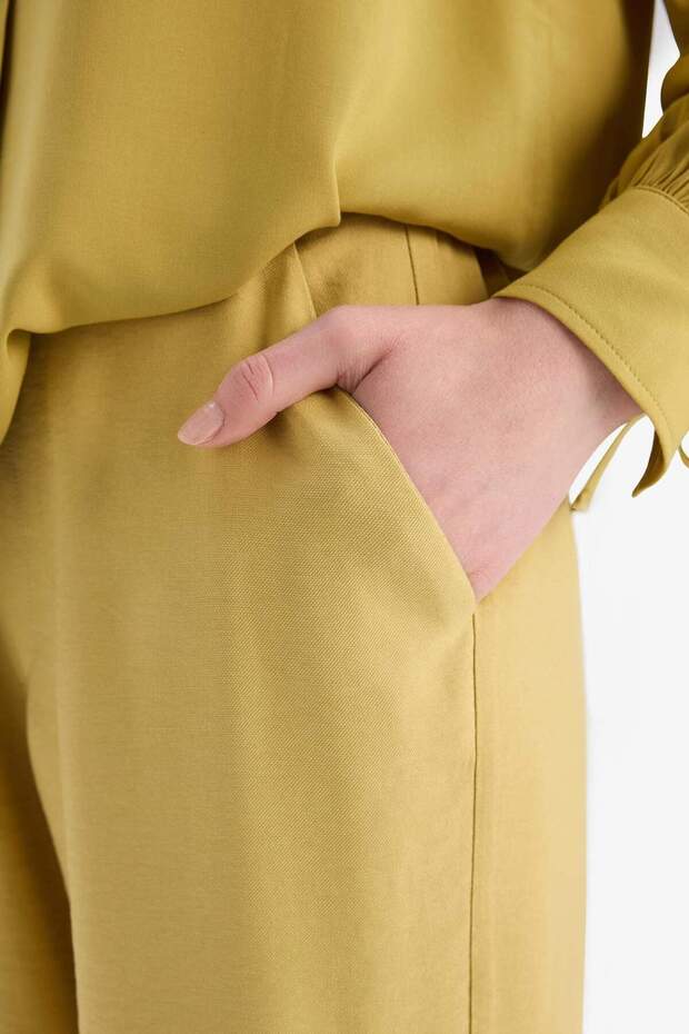 Wide Leg Basic Düz Geniş Paça Pantolon E7979AX25SM - 6