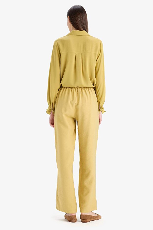 Wide Leg Basic Düz Geniş Paça Pantolon E7979AX25SM - 7