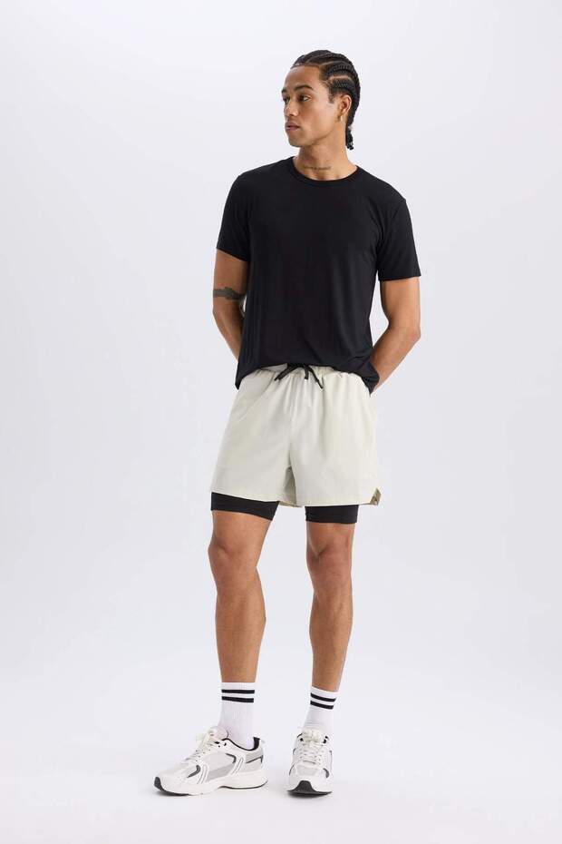 DeFactoFit Slim Fit Dar Kesim Sporcu Taytlı Şort E2759AX25SM - 5