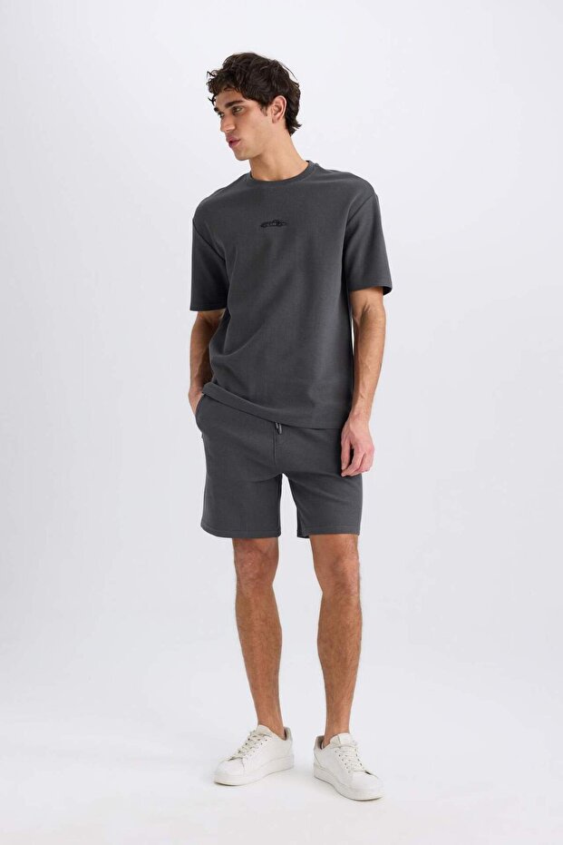 Regular Fit Düz Paça Cepli Basic Düz Şort B8792AX25SM - 3