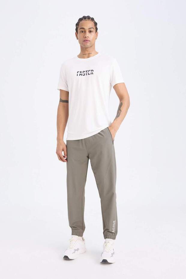 DeFactoFit Slim Fit Dokuma Sporcu Jogger Eşofman Altı Dar Kesim Çift Cepli C1212AX25SP - 4