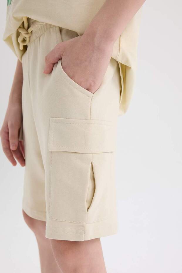 Erkek Çocuk Beli Lastikli Kargo Cepli Şort B5868A825HS - 5