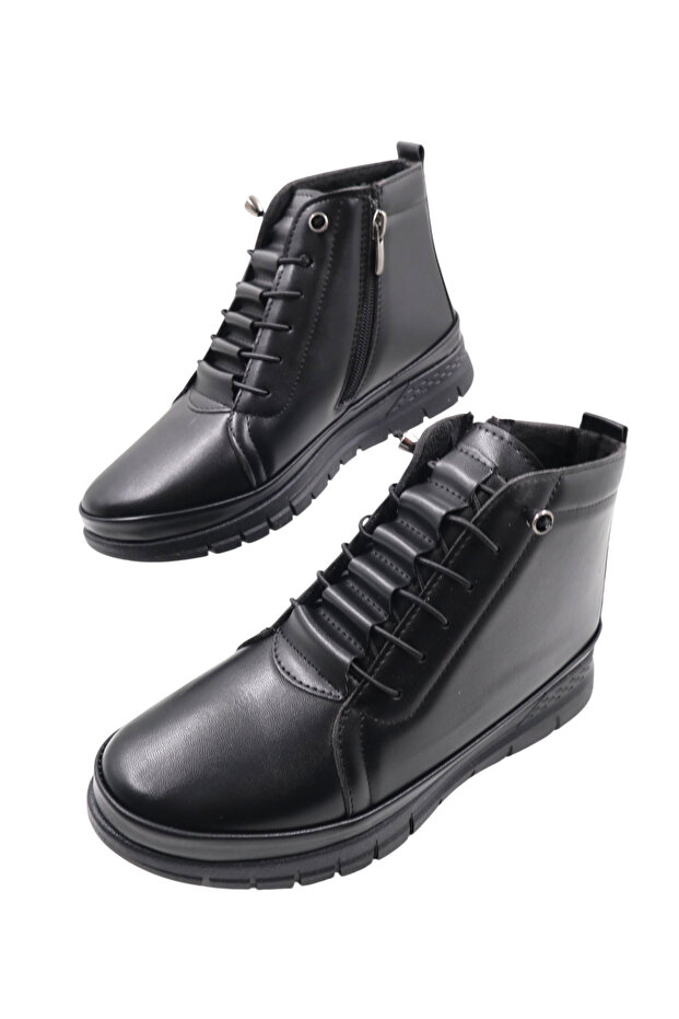 SICAK ASTAR KIŞLIK ORTOPEDİK SİYAH GÜNLÜK BOT - 4