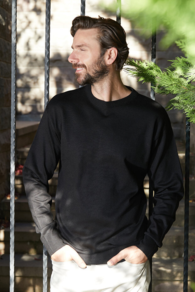 Basic Bisiklet Yaka Triko Kazak - 2