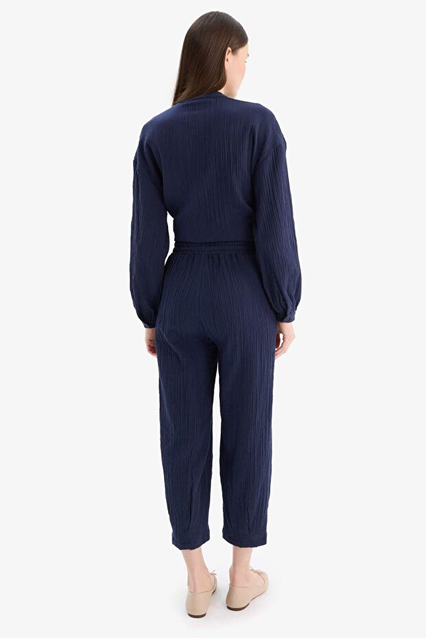 Basic Düz Cepli Müslin Harem Pantolon E5359AX25SP - 6